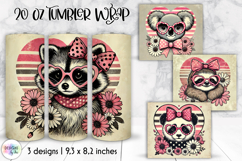 Dog Lover Tumbler Wraps, Vintage Valentine Tumbler Design Product Image 1