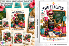 Funny School Skeleton Tarot Card PNG, The Teacher Skeleton Product Image 1