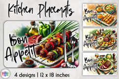 Kitchen Placemat Sublimation, Food Art, Food Illustration Product Image 1