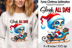 Funny Christmas Sublimation Bundle, Skeleton Santa PNG Product Image 21