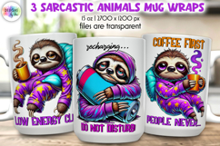Sarcastic Animals Mug Wrap Sublimation, Cartoon Animals PNG Product Image 1