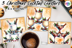 Christmas Cocktail Coasters, Christmas Party Coasters PNG Product Image 1