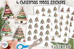 Whimsical Christmas Tree Stickers, Cozy Fabric Patch Trees Product Image 1