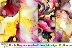 Marble Seamless Patterns, Luxury Elegant Digital Paper Product Image 1