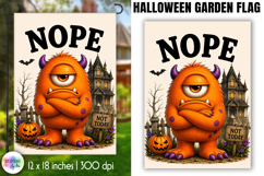 Halloween Garden Flag, Nope One-Eye Monster PNG Product Image 1