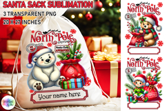 Santa Sack Sublimation | North Pole Express Santa Sack Product Image 1