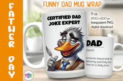 Funny Dad Mug Wrap PNG, Certified Dad Joke Expert Print Product Image 1