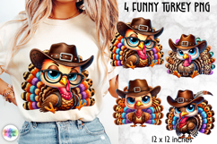 Funny Turkey PNG, Cute Thanksgiving Sublimation Product Image 1