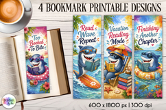 Shark Reading Bookmarks, Fun Beach Vacation Printables Product Image 1