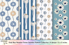 Daisies Seamless Patterns, Minimal Boho Floral Digital Paper Product Image 1