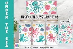 Beach Ocean Libbey Glass Wrap PNG 16oz Sublimation Product Image 6
