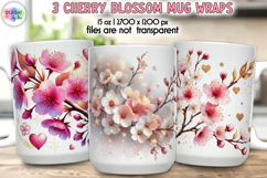 Cherry Blossom Mug Wrap, Sakura Floral Spring Mug Designs Product Image 1