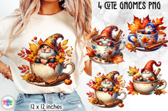 Cute Autumn Gnomes PNG, Fall Harvest Gnome Sublimation Product Image 1