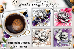 Floral Motivational Coaster Designs, Inspirational Quotes Product Image 1