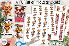 Sarcastic Animals Sticker, Funny Grumpy Dog Stickers Product Image 1