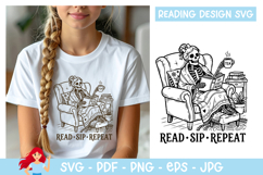 read, sip, repeat SVG, Reading SVG Product Image 1