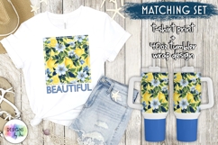 Lemons and Blue Flowers Designs, Mediterranean Lemons PNG Product Image 1