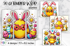 Cute Easter Animal Tumbler Wraps, 20oz Tumbler Sublimation Product Image 1