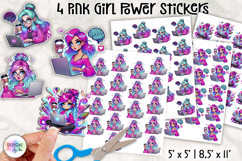 Pink Girl Power Tech Stickers | AI Creator Women PNG Product Image 1