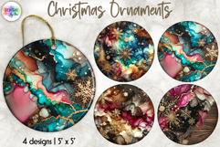 Christmas Ornaments Sublimation, Alcohol Ink Ornaments Product Image 1