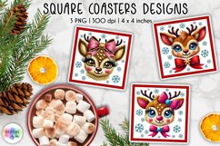 Embroidery Christmas Coasters | 3D Embroidery Effect Coaster Product Image 1