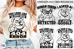Funny AI Bulldog SVG Collection for Programmers &amp; IT Geeks Product Image 1