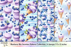 Blueberry Macaron Pattern, Ice Cream Cone Patterns Product Image 1