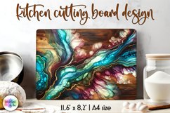 Abstract Cutting Board, Alcohol Ink Wooden Cutting Board Product Image 1