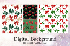 Bow Ribbon Background Bow Digital Paper Pattern Wallpaper_5 Product Image 1