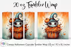 Halloween Voodoo Doll Cupcake Tumbler Wrap | Creepy Creature Product Image 1