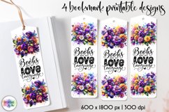 Summer Flowers Bookmarks, Books are My Love Language Print Product Image 1