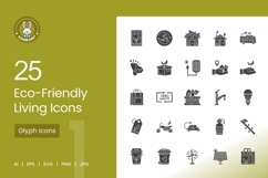 Eco-Friendly Living Glyph Icons Product Image 1