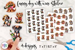 Funny Dogs with Wine Stickers, Funny Wine Lover Stickers Product Image 1