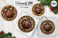 3D Christmas Ornaments Sublimation, Baroque Style Vintage Product Image 1
