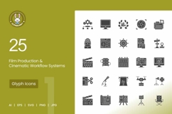 Film Production &amp; Cinematic Workflow Systems Icons Product Image 1