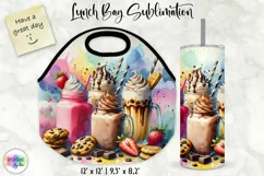 Iced Coffees Lunch Bag, Summer Iced Drinks Tumbler Wrap Product Image 1