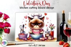 Funny Kitchen Cutting Board | Valentines Grumpy Cat Print Product Image 1