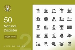 Natural Disaster Glyph Icons Product Image 1