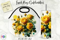 Watercolour Roses Lunch Bag | Watercolour Roses Tumbler Wrap Product Image 1