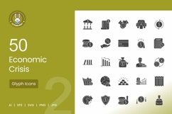 50 Economic Crisis Icons Product Image 1