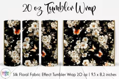 Floral Tumbler Wrap | Elegant Floral Silk Fabric Texture Product Image 1