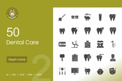 Dental Care Glyph Icons Product Image 1