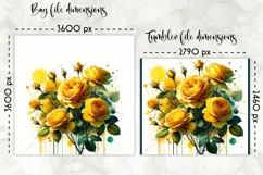 Watercolour Roses Lunch Bag | Watercolour Roses Tumbler Wrap Product Image 2