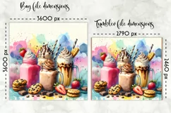 Iced Coffees Lunch Bag, Summer Iced Drinks Tumbler Wrap Product Image 2