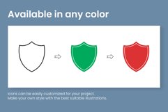 Shield Solid and Line Vector Icons Set Product Image 5