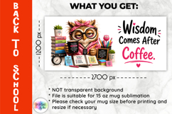 Funny Owl Teacher Coffee Mug Wrap PNG, Back to School PNG Product Image 2