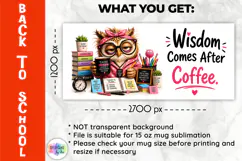 Funny Owl Teacher Coffee Mug Wrap PNG, Back to School PNG Product Image 2