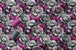 Vibrant Ink Peonies Seamless Patterns, Floral Designs Product Image 2