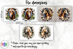 Horse Mug Wrap, Broken Brick Wall Mug Print, Horse Lover Mug Product Image 2