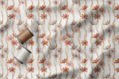 Terracotta Daisy Seamless Patterns, Boho Floral Neutral PNG Product Image 2